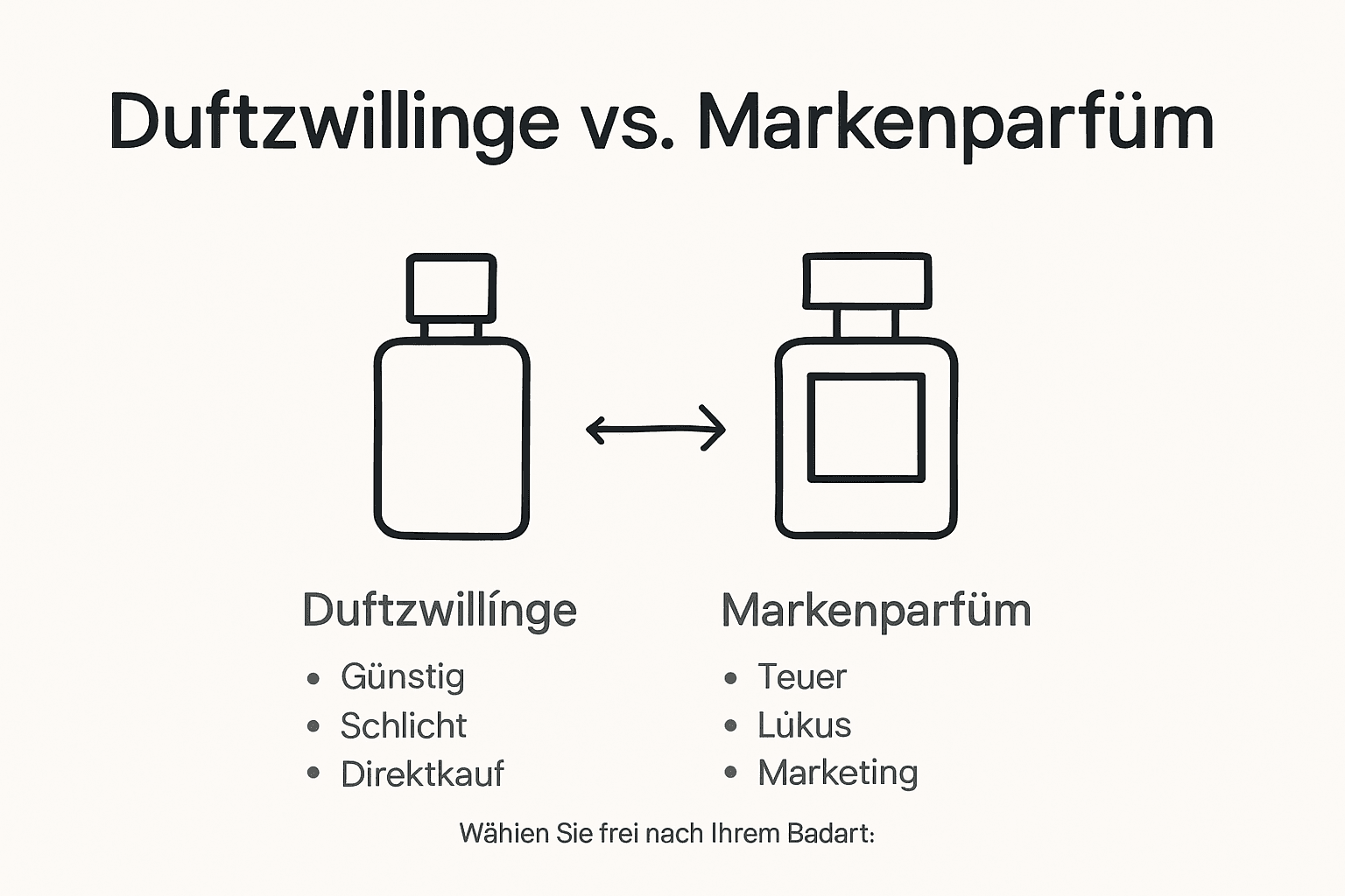 Vergleichsgrafik: Duftzwillinge versus Originalparfüms – wo liegen die Unterschiede?
