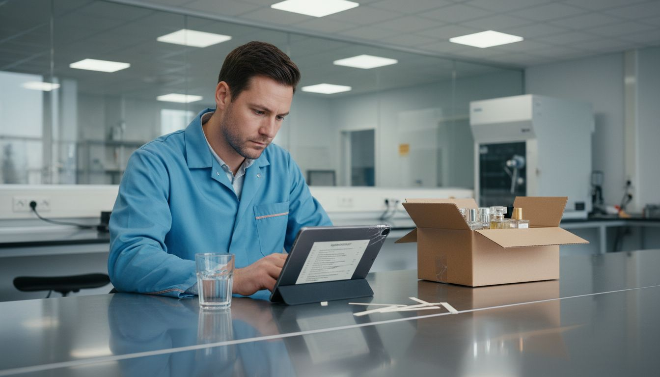 Inspecteur kijkt nauwgezet naar de veiligheid en samenstelling van parfums