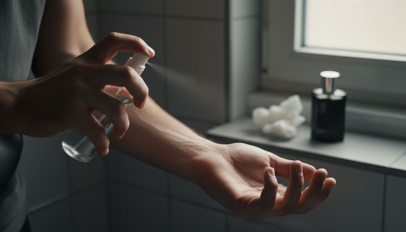 Parfümprobe direkt auf dem Handgelenk auftragen und den Duft testen.