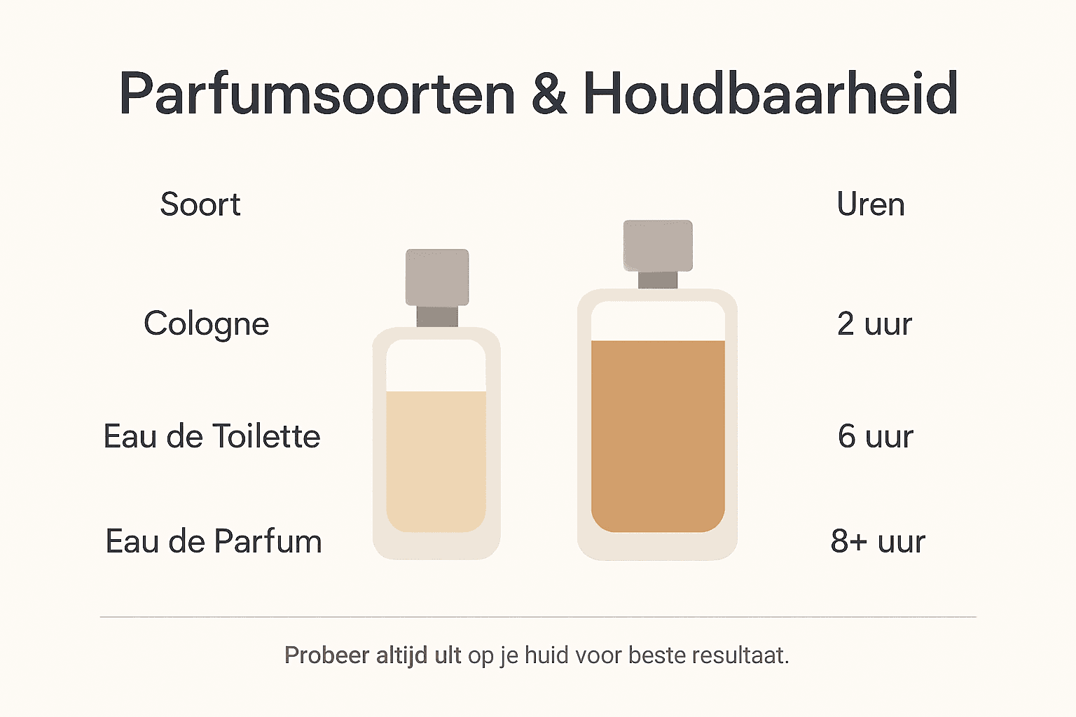 Overzicht van verschillende parfumtypes en hun houdbaarheid