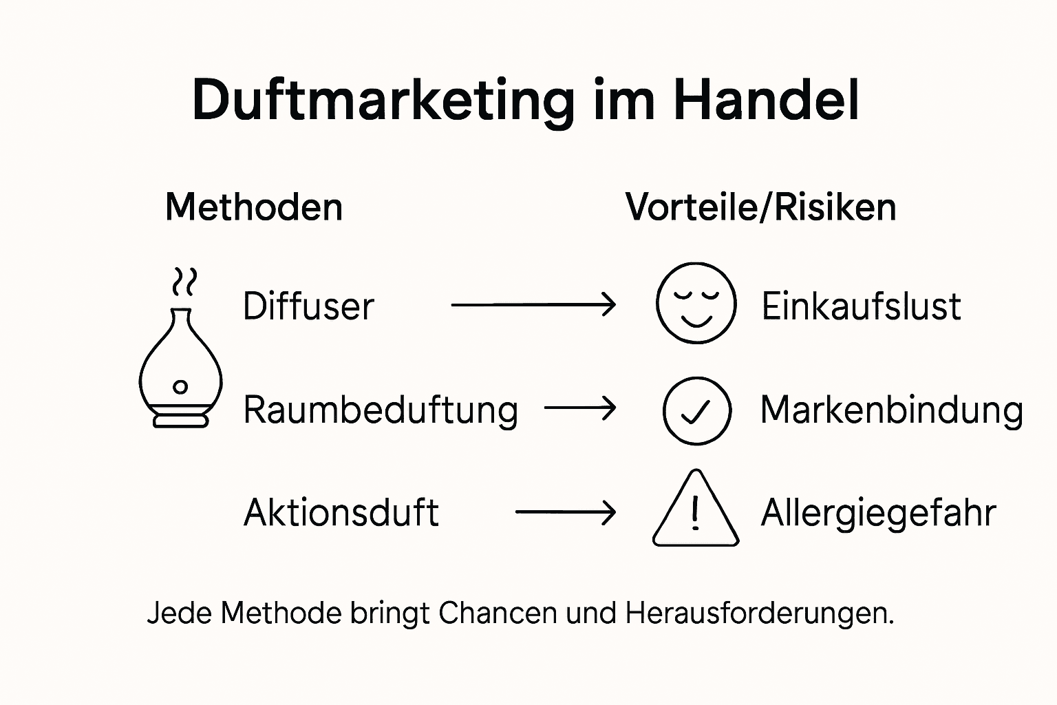Infografik: Chancen und Risiken von Duftmarketing im Überblick