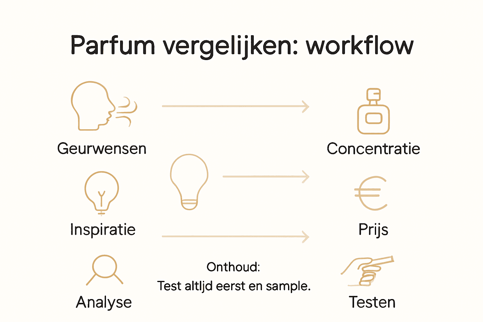 Infographic: stappenplan voor het vergelijken van parfums