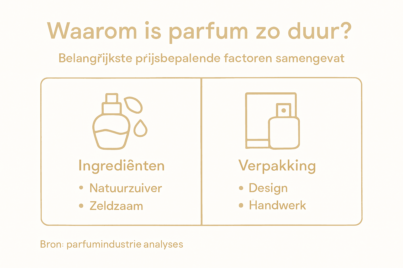 Overzicht: Wat bepaalt de prijs van een parfum?