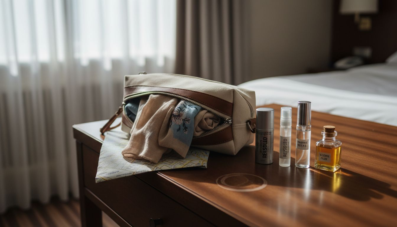 Drie compacte parfumflesjes voor onderweg