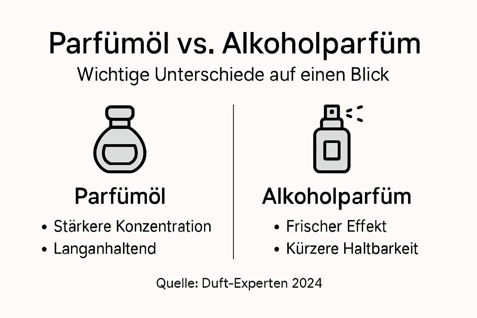 Infografik: Parfümöle versus alkoholbasierte Parfüms – ein Vergleich