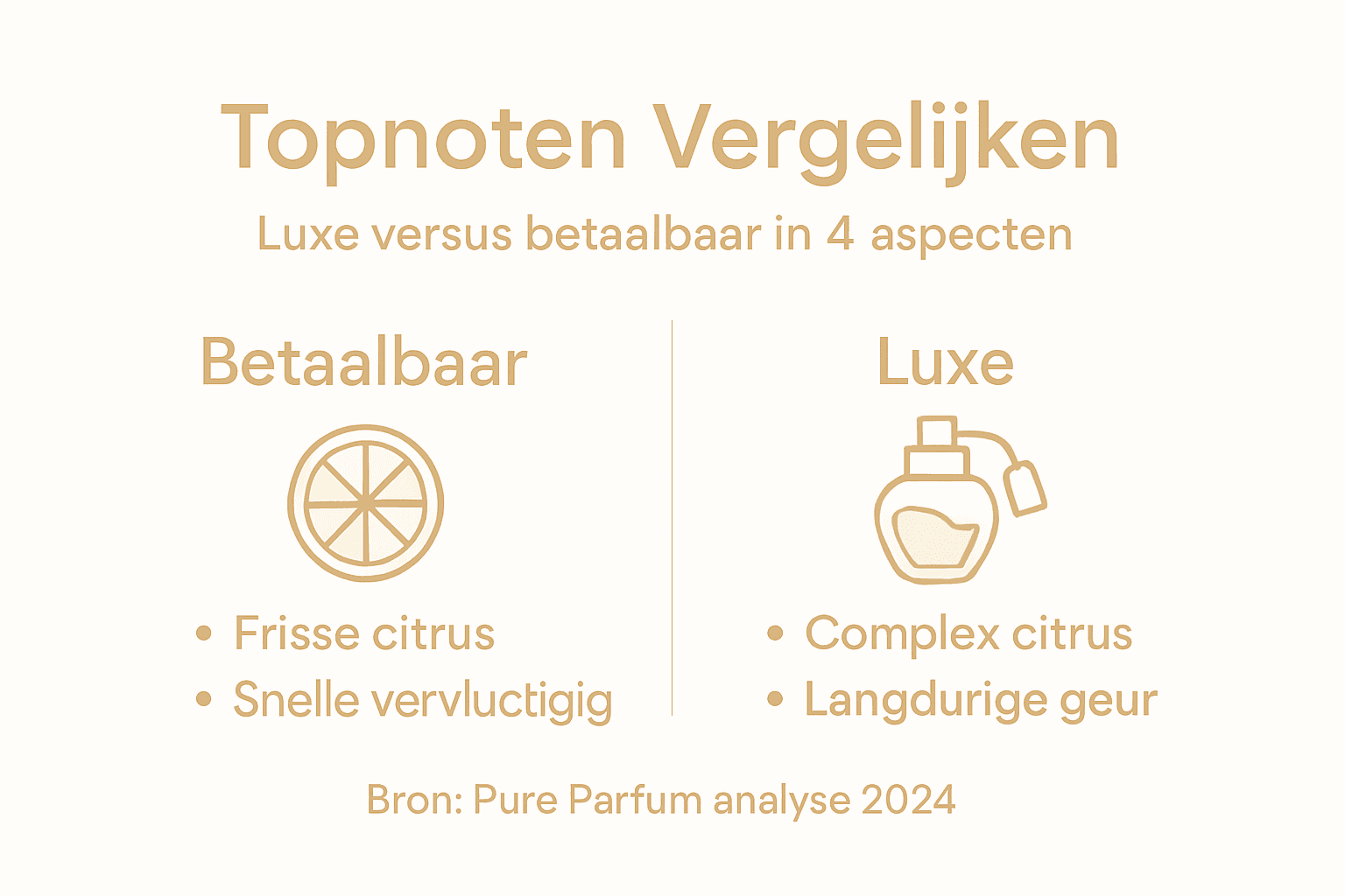 Infographic: de verschillen in topnoten tussen luxe en betaalbare parfums