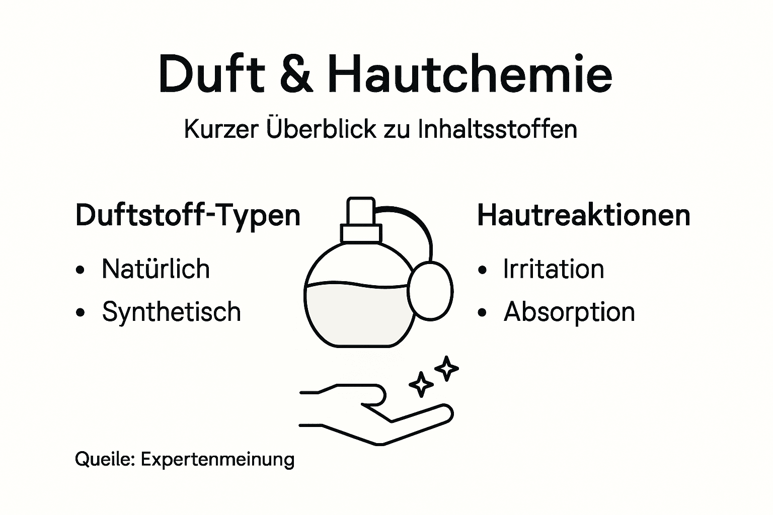 Übersichtsgrafik: Verschiedene Duftstoffe und ihre Auswirkungen auf die Haut