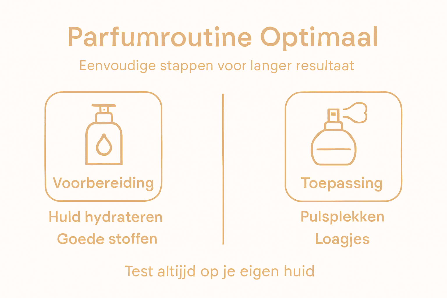 Overzichtelijke infographic met de belangrijkste stappen voor je parfumroutine