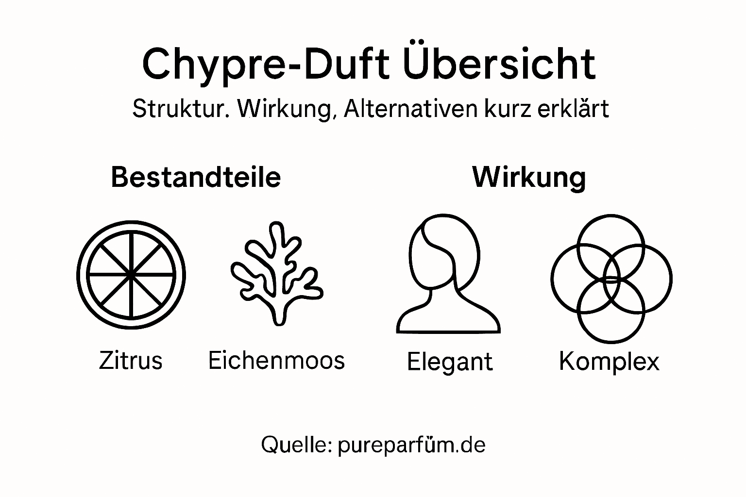 Infografik: Aufbau und Charakter von Chypre-Düften