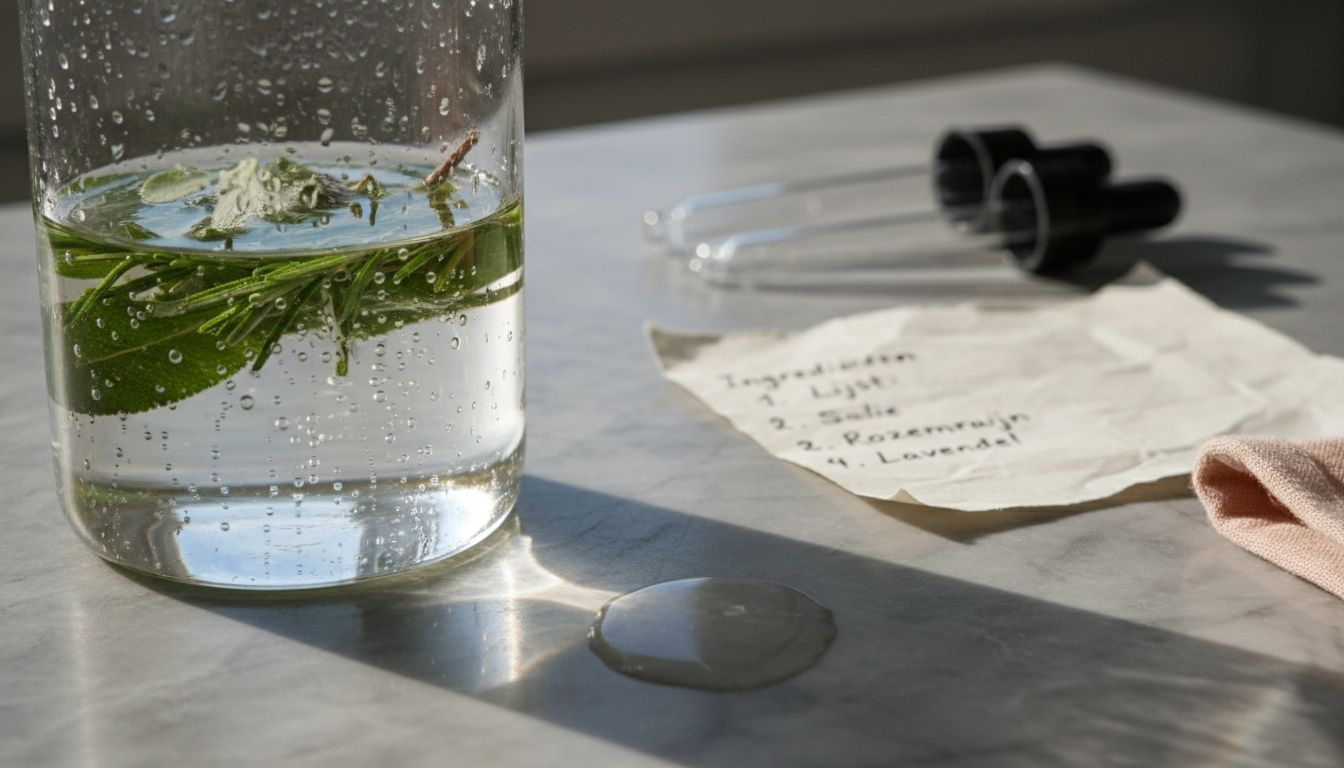 Close-up van een laboratorium waar veganistische parfums worden ontwikkeld