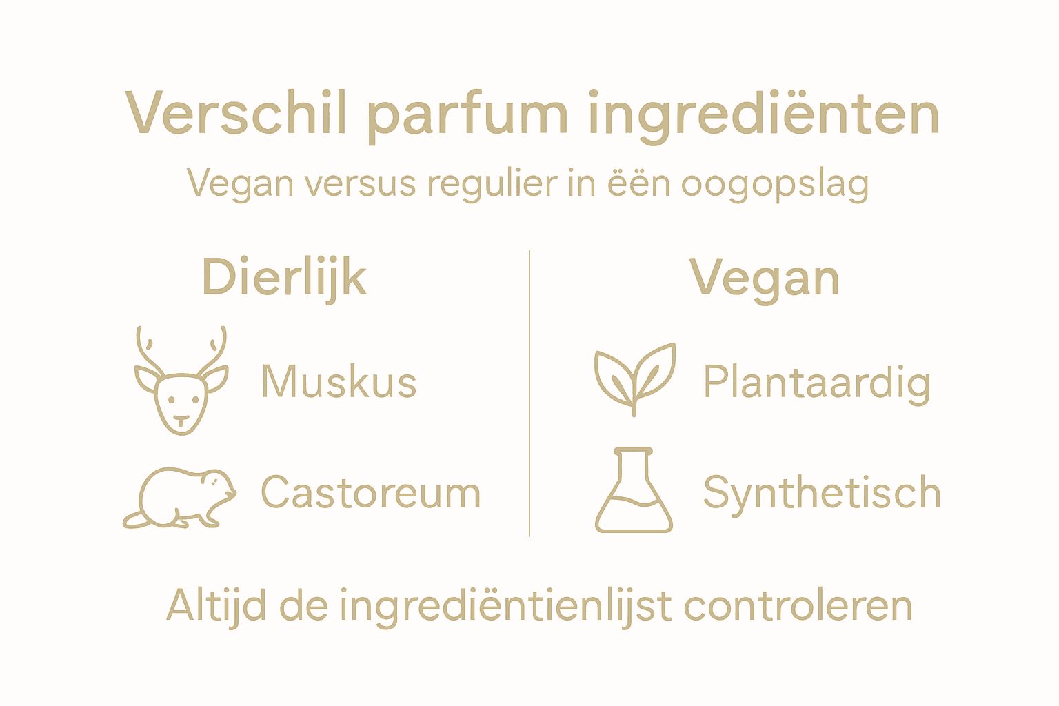 Handige infographic met een overzicht van veganistische en dierlijke ingrediënten