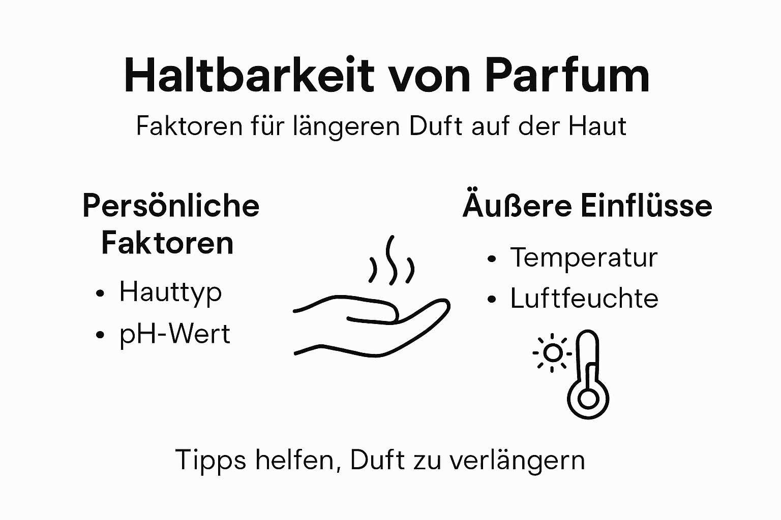 Infografik: Was beeinflusst die Haltbarkeit von Parfum auf der Haut?