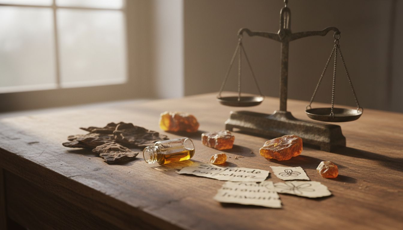 Detailaufnahme seltener Duftrohstoffe