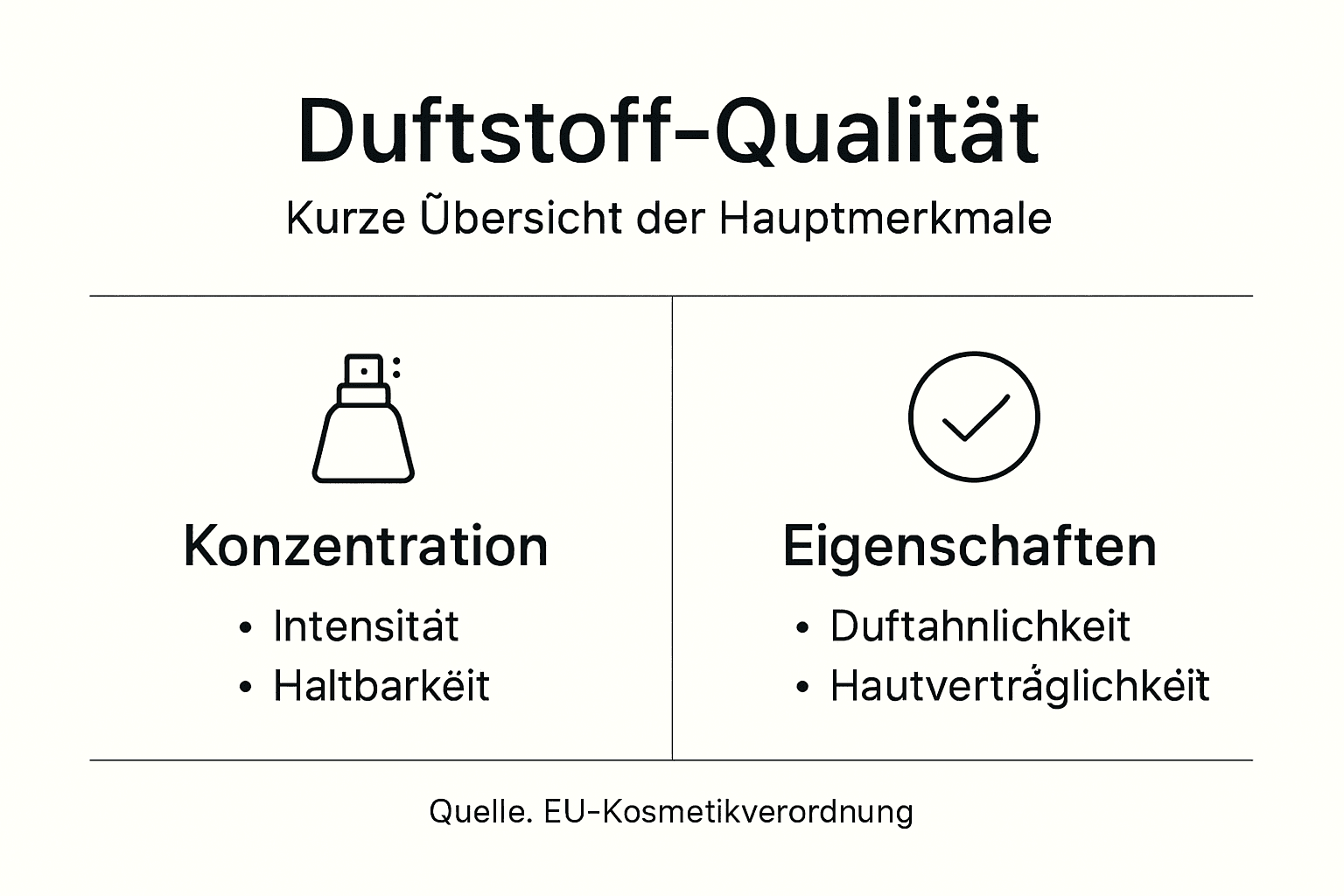 Die Infografik bietet einen anschaulichen Überblick über die Qualität verschiedener Duftstoffe.