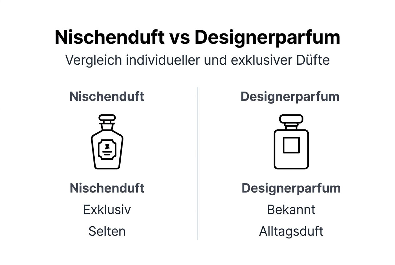 Infografik: Nischendüfte und Designerparfums im direkten Vergleich