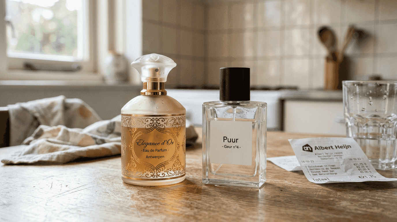 Twee parfumflesjes naast elkaar als overzicht van de prijzen