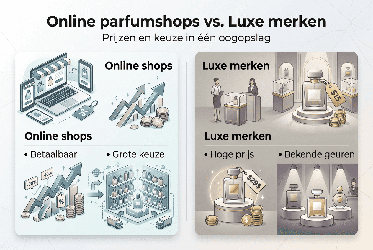 Infographic met een overzicht van webshops en exclusieve merken