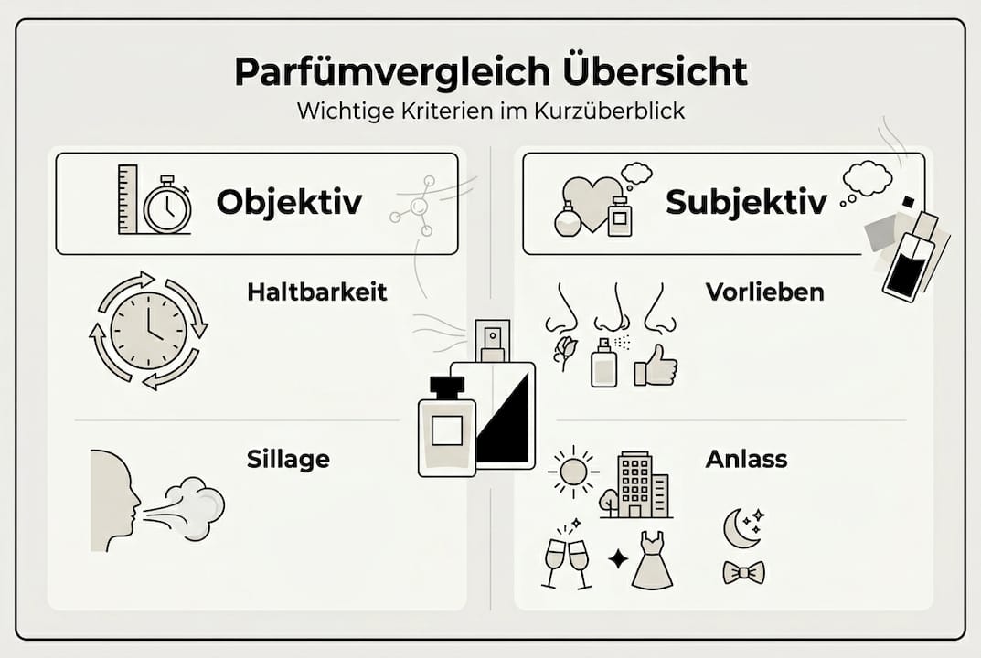 Übersichtlicher Parfümvergleich: Die wichtigsten Kriterien auf einen Blick
