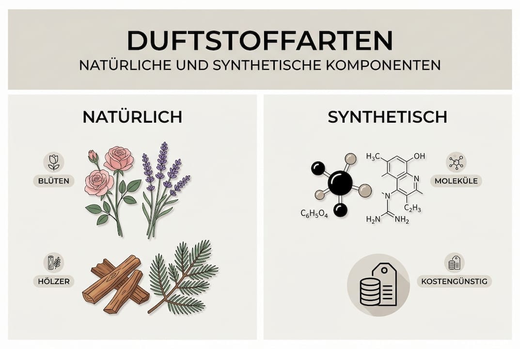 Infografik: Natürliche vs. künstliche Duftstoffe – ein direkter Vergleich