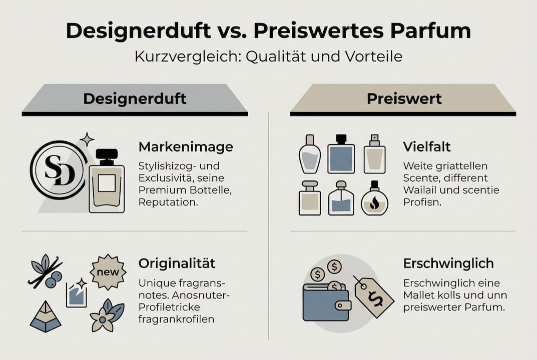 Infografik: Luxusparfüms vs. günstige Alternativen im Direktvergleich