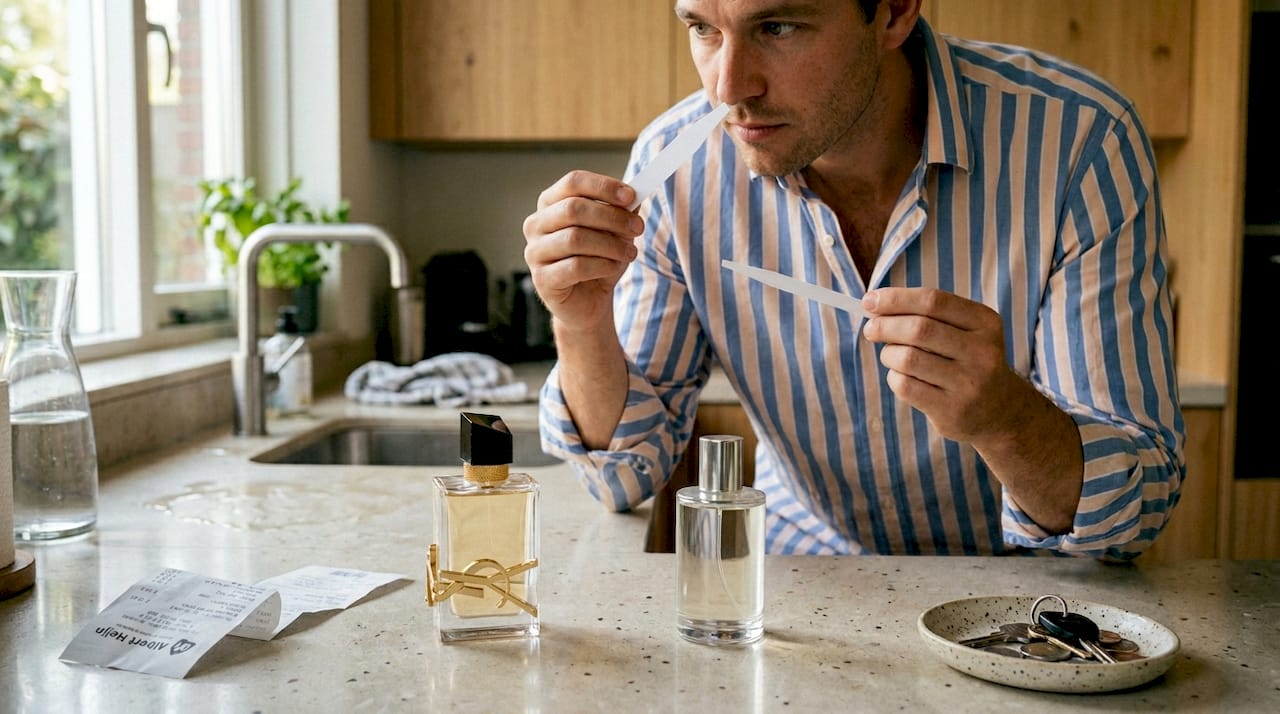 Designer parfum versus een budgetdupe: hoe zie je het verschil als je beide flesjes naast elkaar houdt?