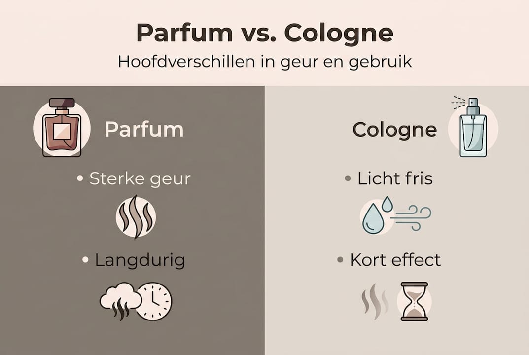 Infographic: de belangrijkste verschillen tussen parfum en eau de cologne op een rij