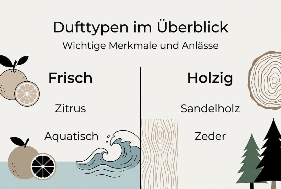 Übersicht der verschiedenen Parfumarten und ihrer charakteristischen Eigenschaften