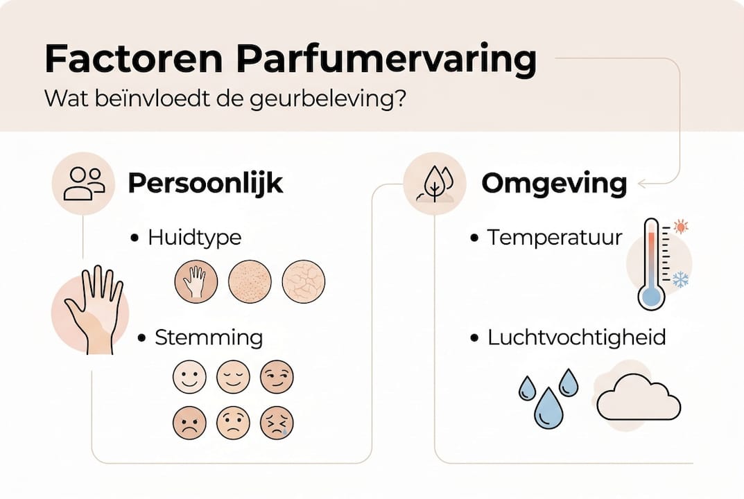 Infographic: Overzicht van de belangrijkste factoren die je parfumbeleving bepalen