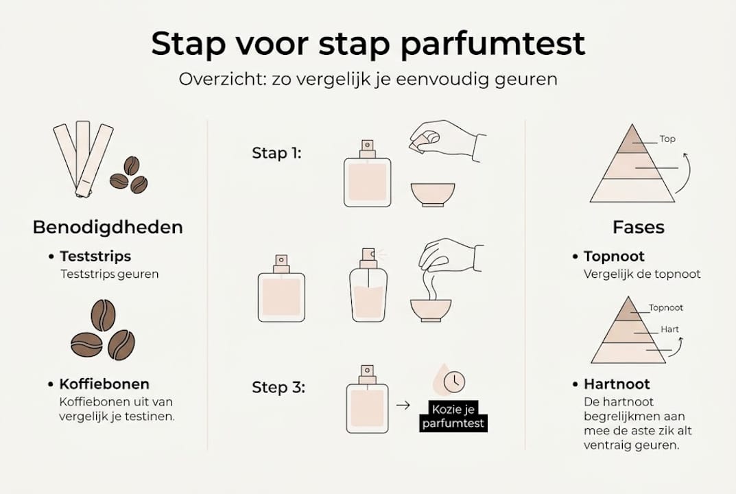 Overzicht: hulpmiddelen en stappen om parfums te vergelijken – van eerste indruk tot eindselectie