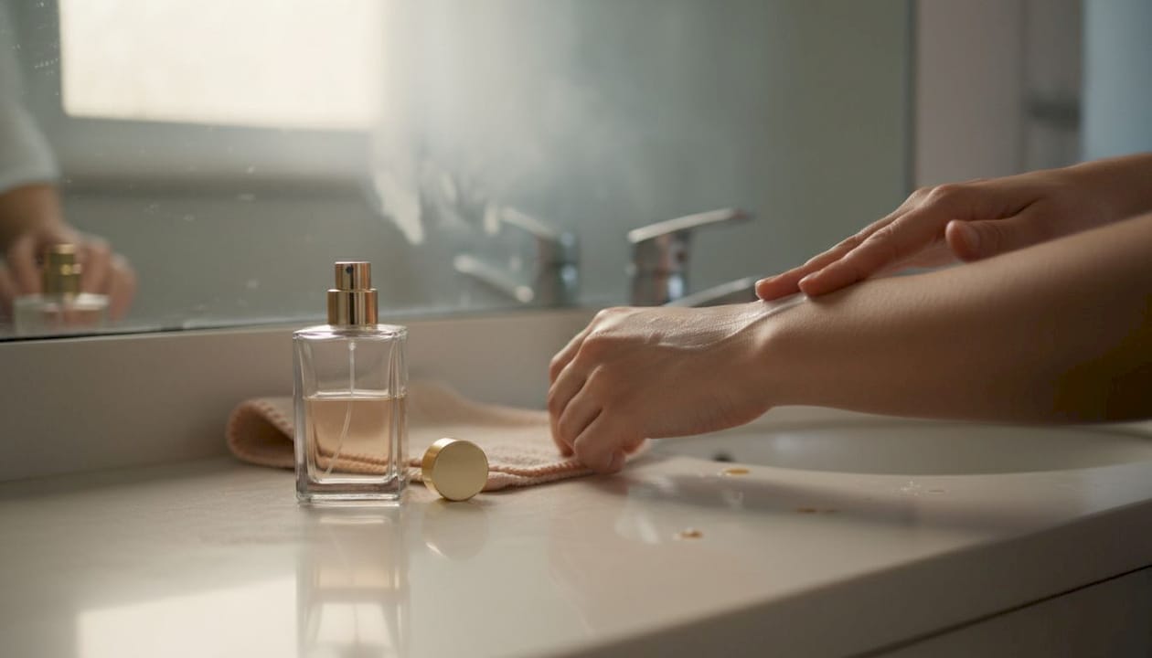 Handen ruiken heerlijk door een mix van bodylotion en parfum