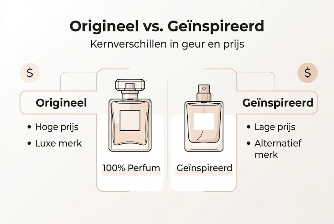 Overzichtelijke infographic met de belangrijkste verschillen tussen parfumsoorten