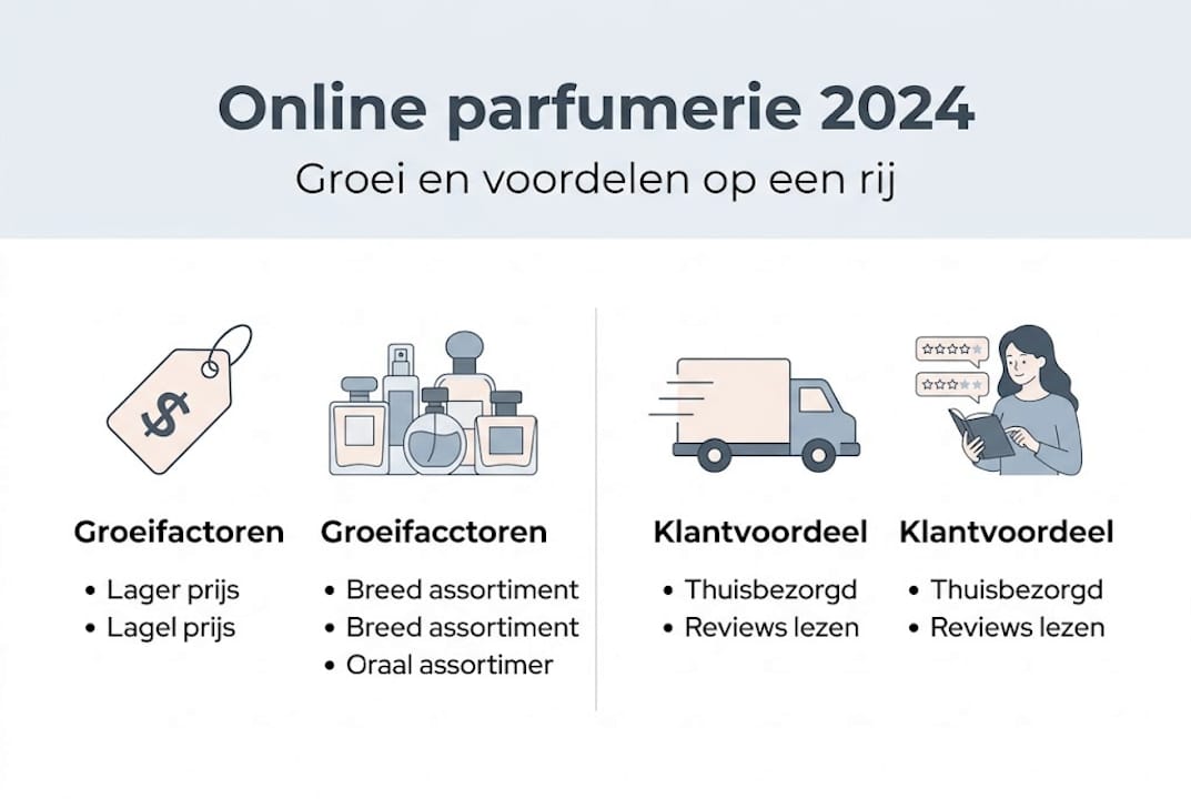 Infographic: De opmars van online parfumeries – groei en voordelen op een rij