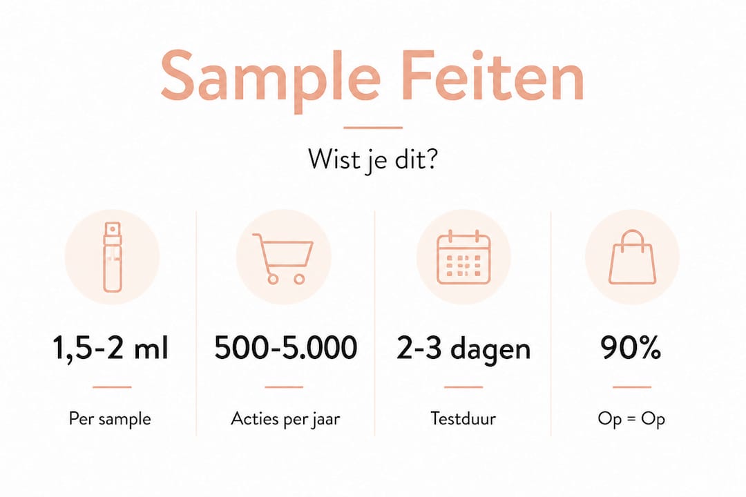Overzichtelijke infographic met interessante cijfers over parfum samples