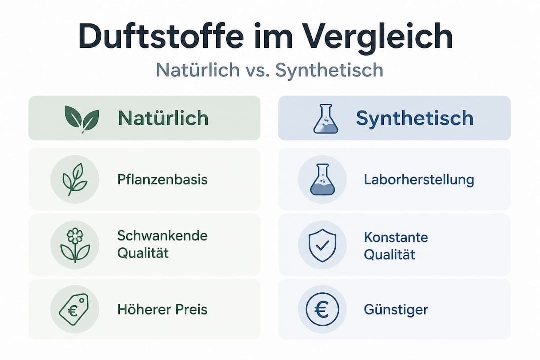 Infografik: Natürliche und synthetische Duftstoffe im Vergleich