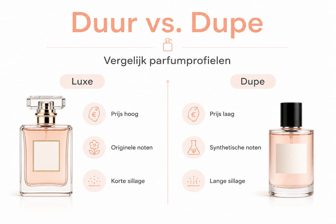 Infographic: luxe parfums tegenover betaalbare alternatieven