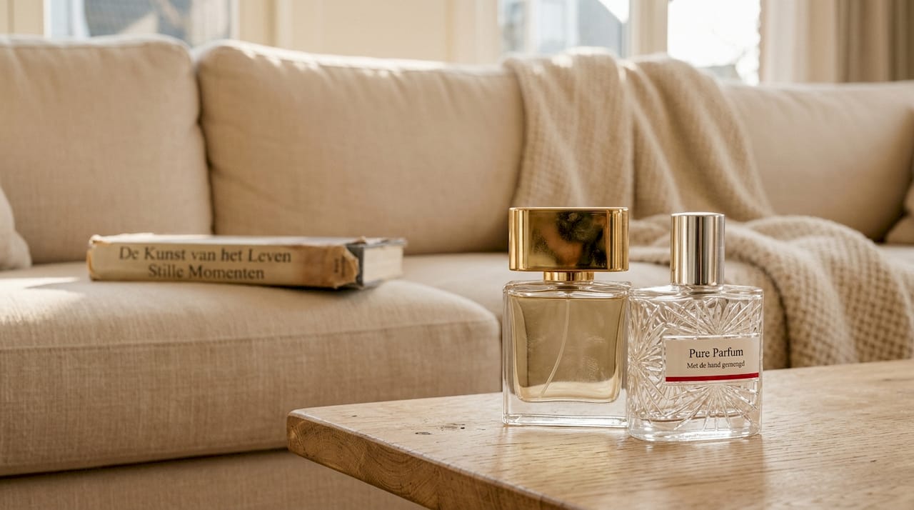 Fijne details van luxe parfumflesjes en hun verpakking