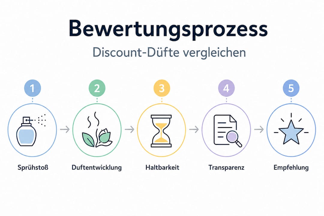 Grafik mit Bewertungskriterien für günstige Parfums