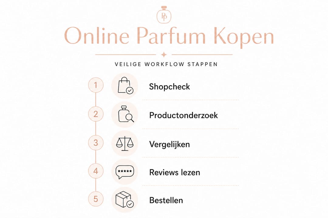In deze infographic worden de stappen van een veilige parfumproductie helder in beeld gebracht.