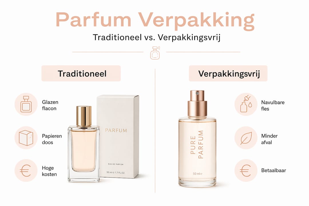 Overzicht: traditionele parfums versus parfum zonder verpakking