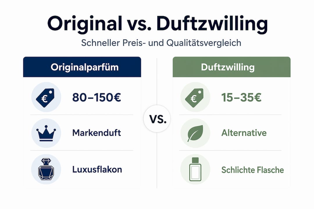 Infografik: Originalduft vs. Duftzwilling im direkten Vergleich