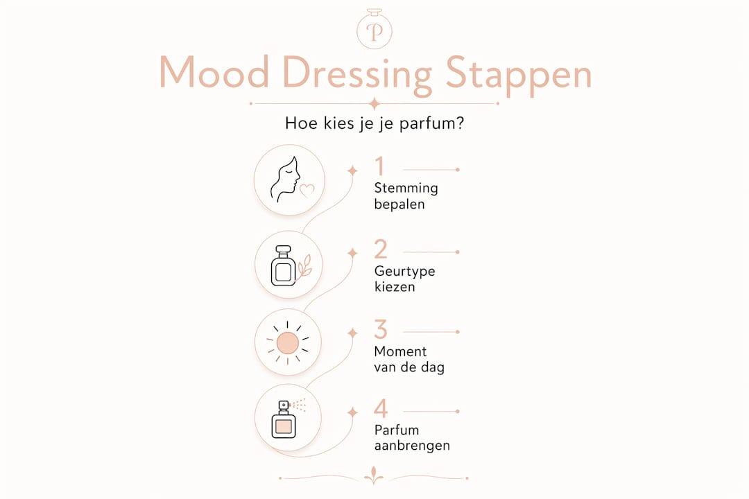 Infographic: in vier stappen naar jouw perfecte parfum op basis van je stemming