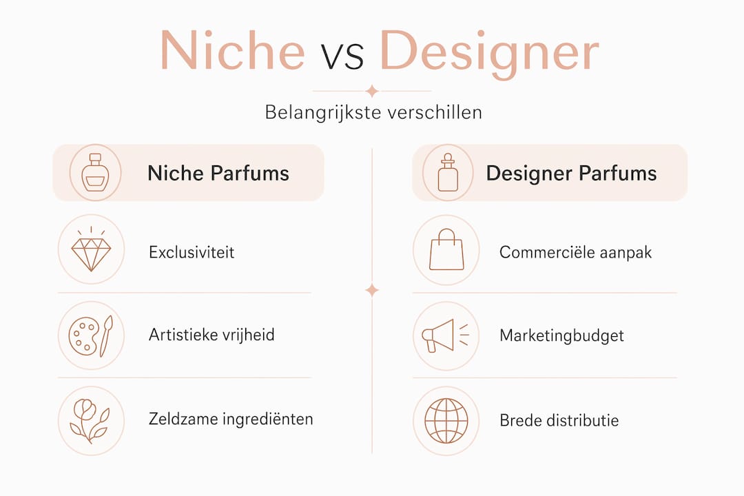 Infographic: de verschillen tussen niche parfums en designer geuren op een rij