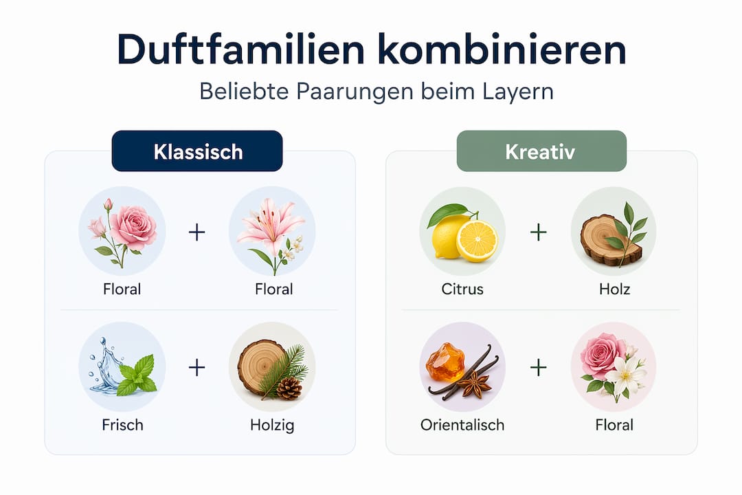 Infografik: Klassische Duftkompositionen im Vergleich zu kreativen Parfum-Kreationen