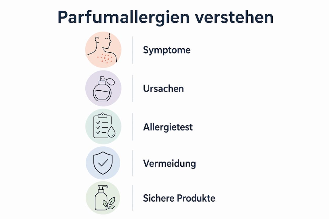 Grafik: Ursachen, typische Anzeichen und praktische Tipps rund um Duftstoff-Allergien