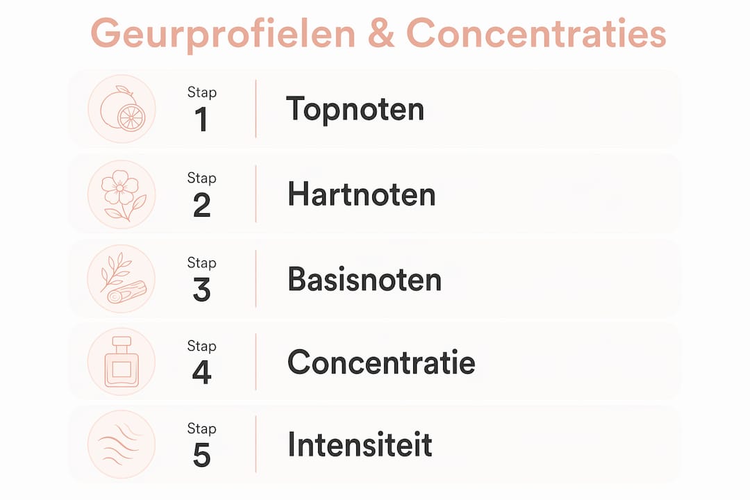 Infographic: overzicht van geurprofielen en hun concentraties