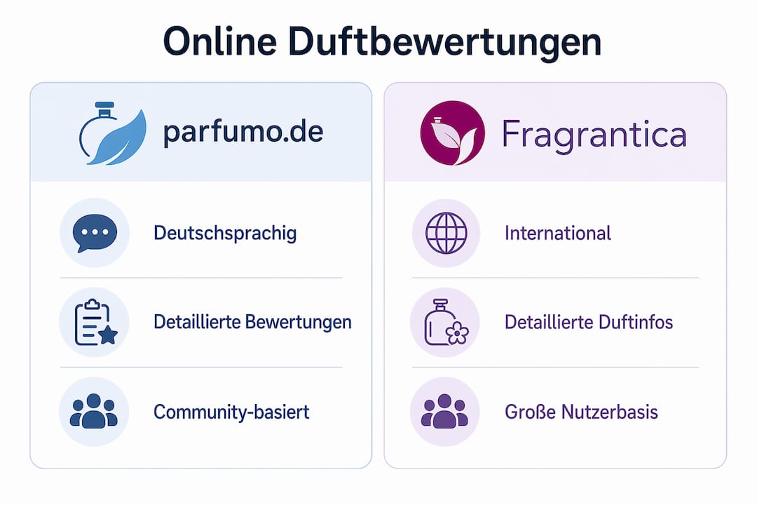 Infografik: Übersicht und Vergleich beliebter Plattformen für Duftbewertungen