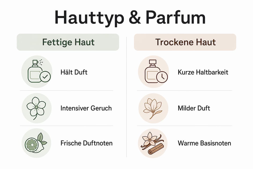 So entfaltet Parfum seine Wirkung je nach Hauttyp – eine Infografik