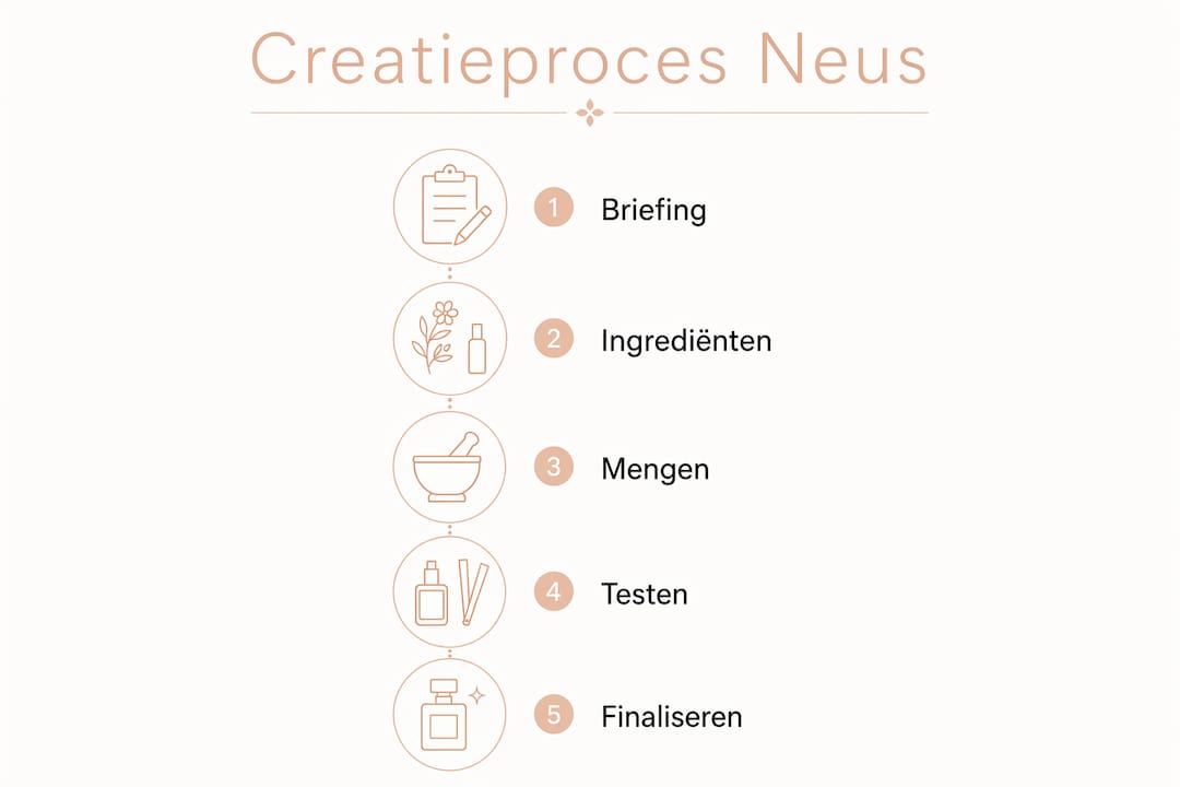 Overzicht: Het creatieve pad van een parfumeur stap voor stap in beeld