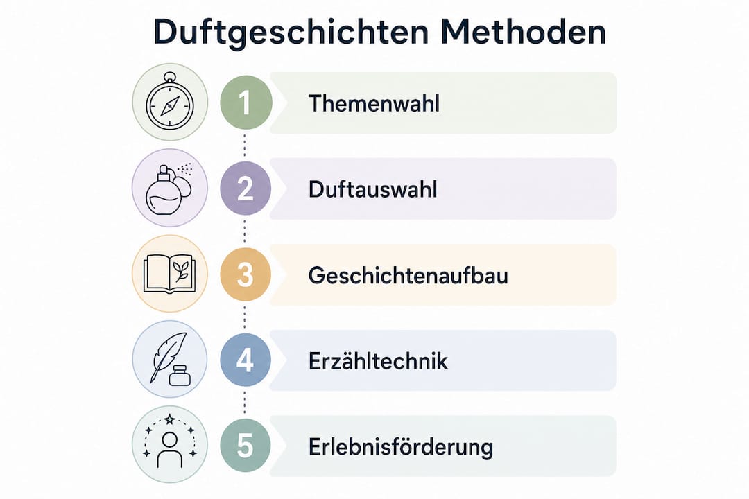 Grafik: So entsteht eine Duftgeschichte – Schritt für Schritt
