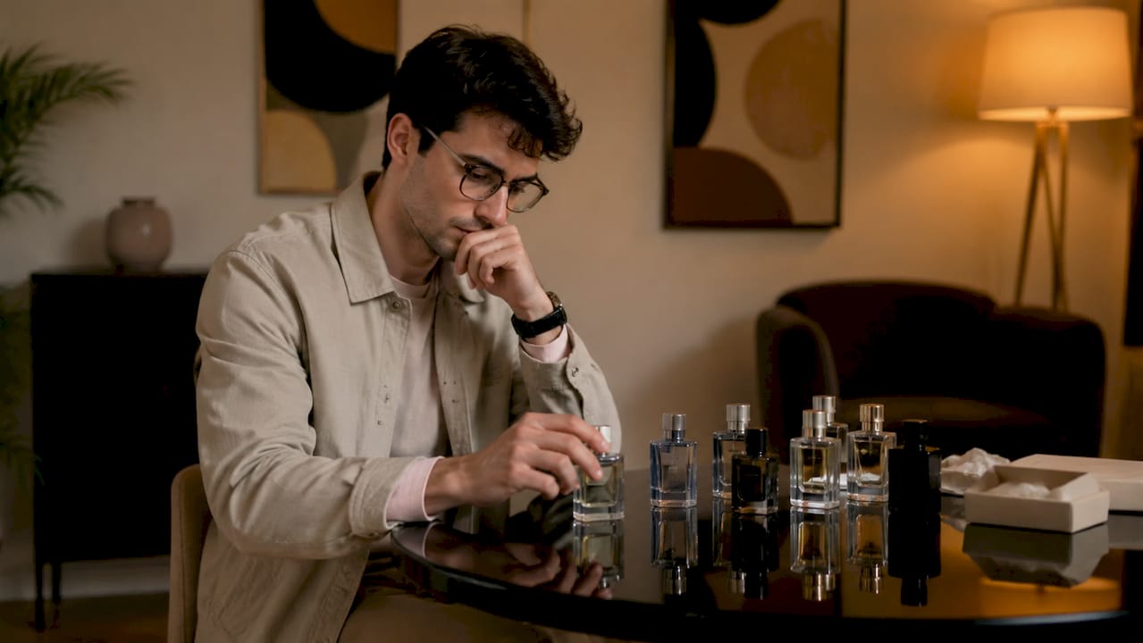 Man onderzoekt welke parfums populair zijn op de werkvloer